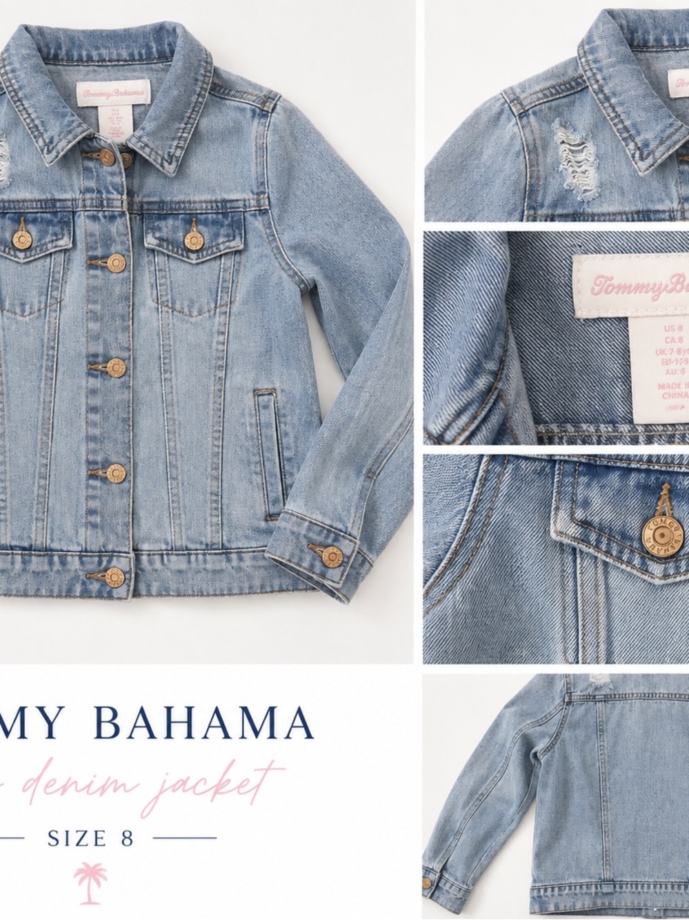 Tommy Bahama Light Wash Denim Jacket in Faded Blue